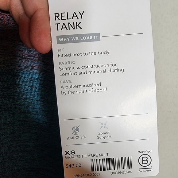 NWT Athleta Relay Tank Top Shirt Gradient Ombre Multi Red Blue Size XS - Picture 2 of 16